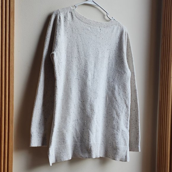 LOFT Oatmeal Speckled Crew Neck Sweater Size Large - Picture 10 of 13